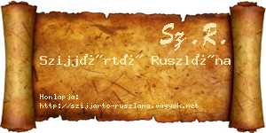 Szijjártó Ruszlána névjegykártya